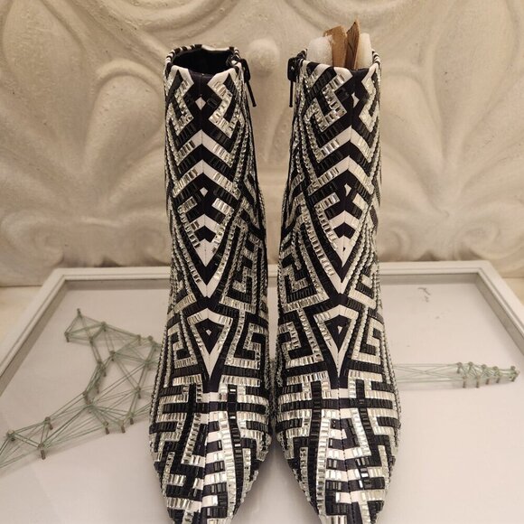 INC Womens Rakima 3 Black Embellished Pointed Toe Dressy Booties Shoes New - Picture 4 of 12